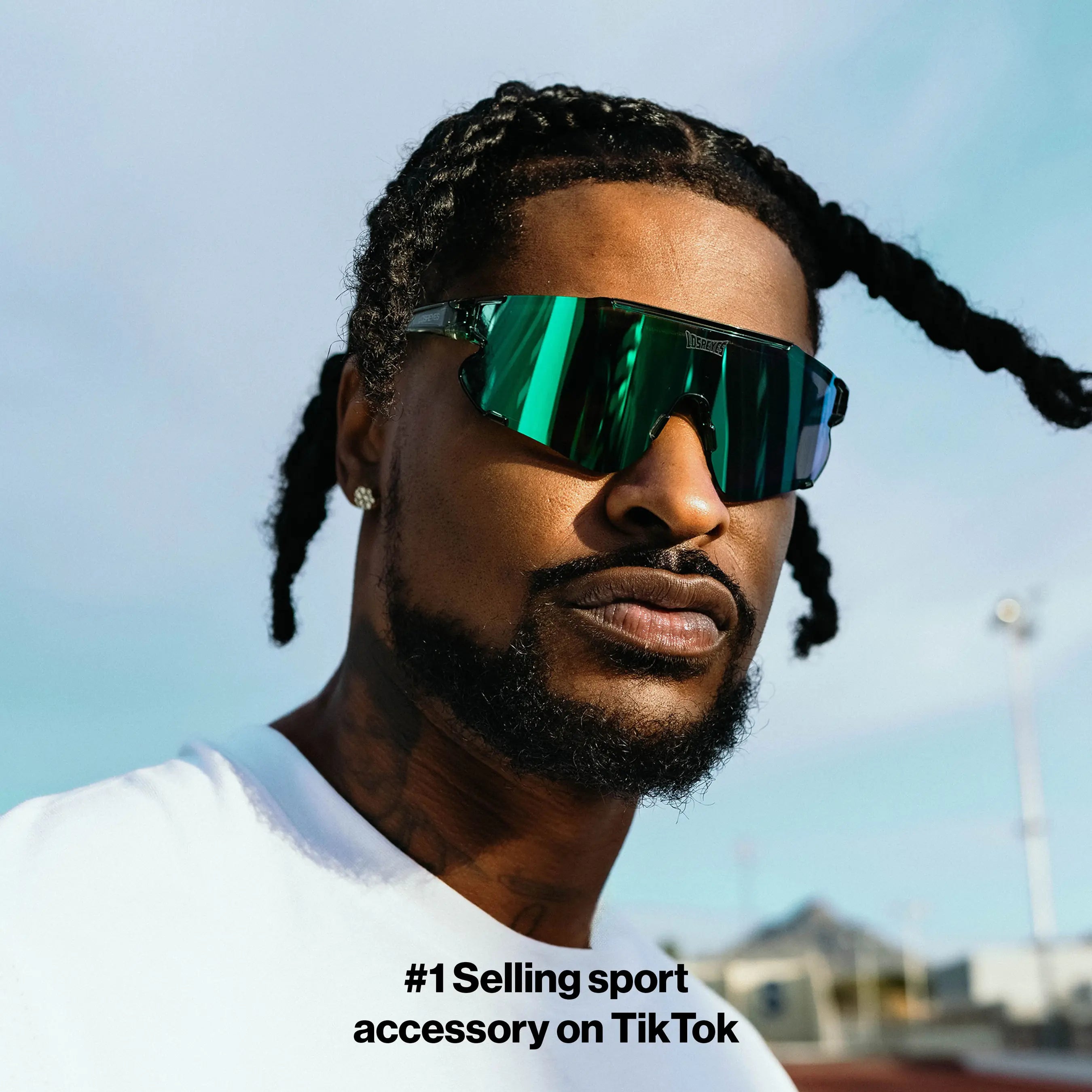 Ross500 rocking Elevate cactus LosReyes baseball sunglasses with UV400 clarity and TR90 durability, ideal for field visibility and glare control