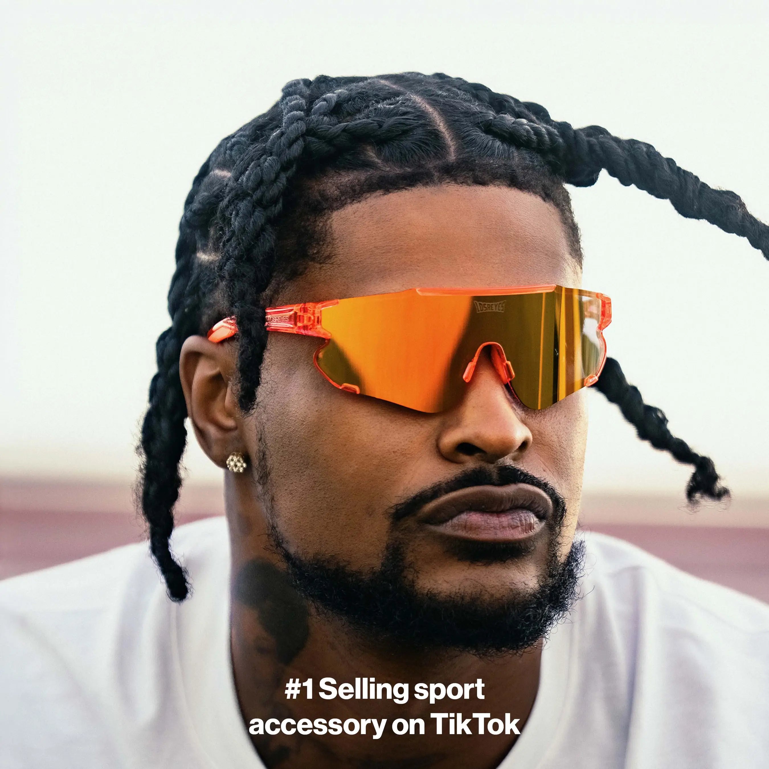 Ross500 in orange peach elevate LosReyes cycling sunglasses with UV400 lenses and TR90 frame for lightweight speed, clarity, and protection on every ride.