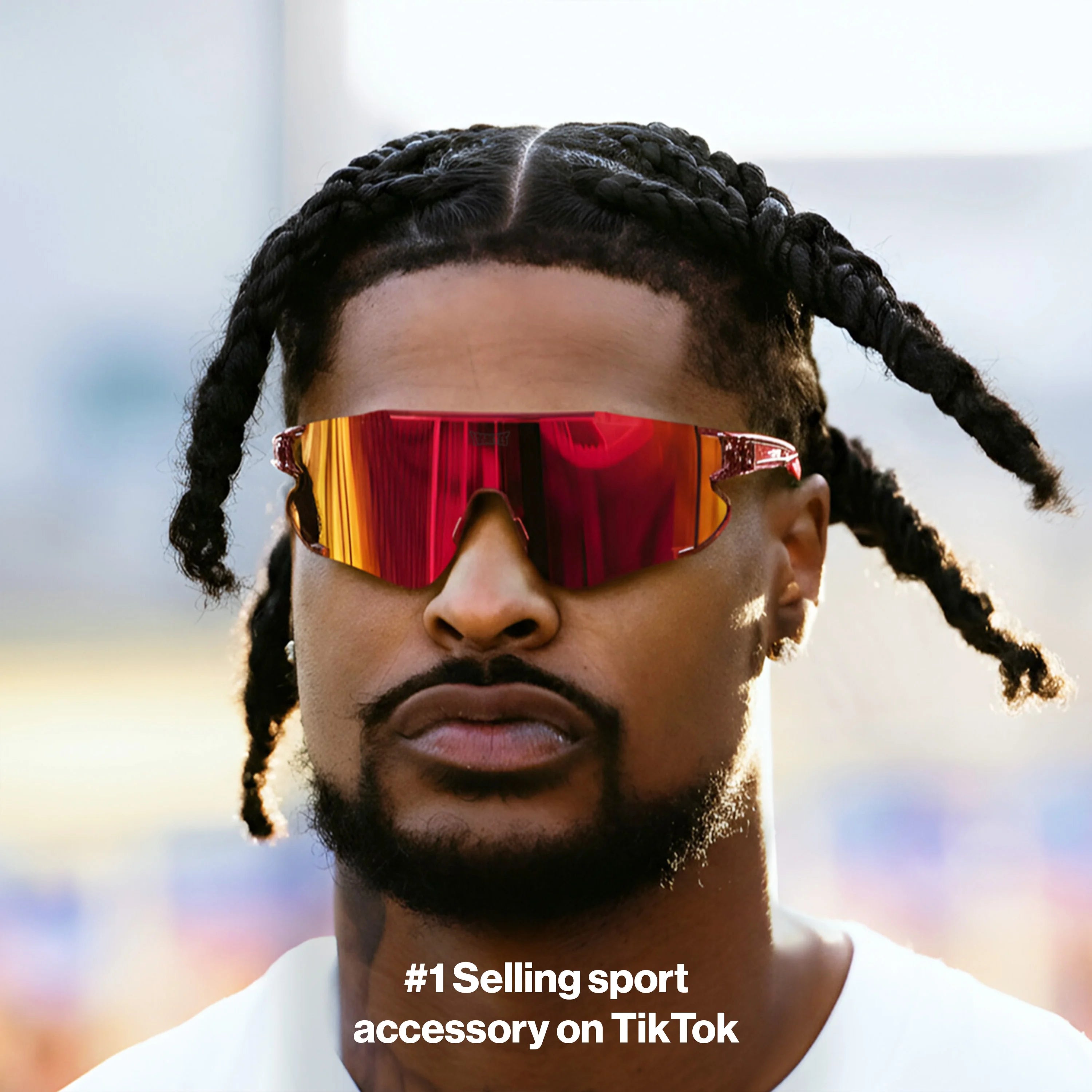 Ross500 wearing Elevate Cherry LosReyes training sunglasses with polarized UV400 lenses and durable TR90 frame, designed for high-intensity workouts and outdoor athletes.