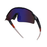 SHOWTIME Max Clark Tiger sunglasses angled view – bold purple mirrored performance lenses