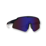 SHOWTIME Max Clark Tiger sunglasses temple detail – LosReyes logo, orange fade arms, premium sports design