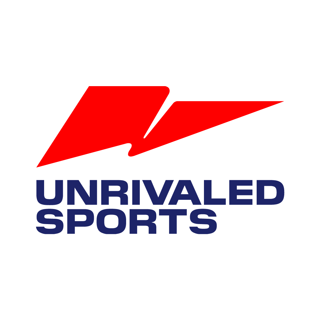 Unrivaled Sports logo with red geometric arrow design