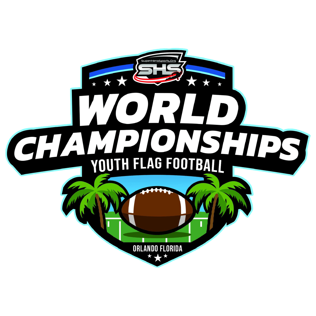 World Championships Youth Flag Football logo with football field graphic